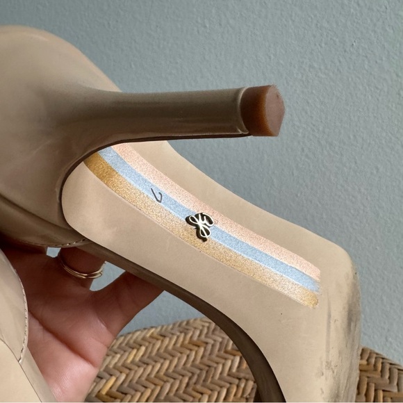 Sam Edelman Patti Ankle Strap Sandal Nude Soft Beige Patent Size 7 - Picture 8 of 16